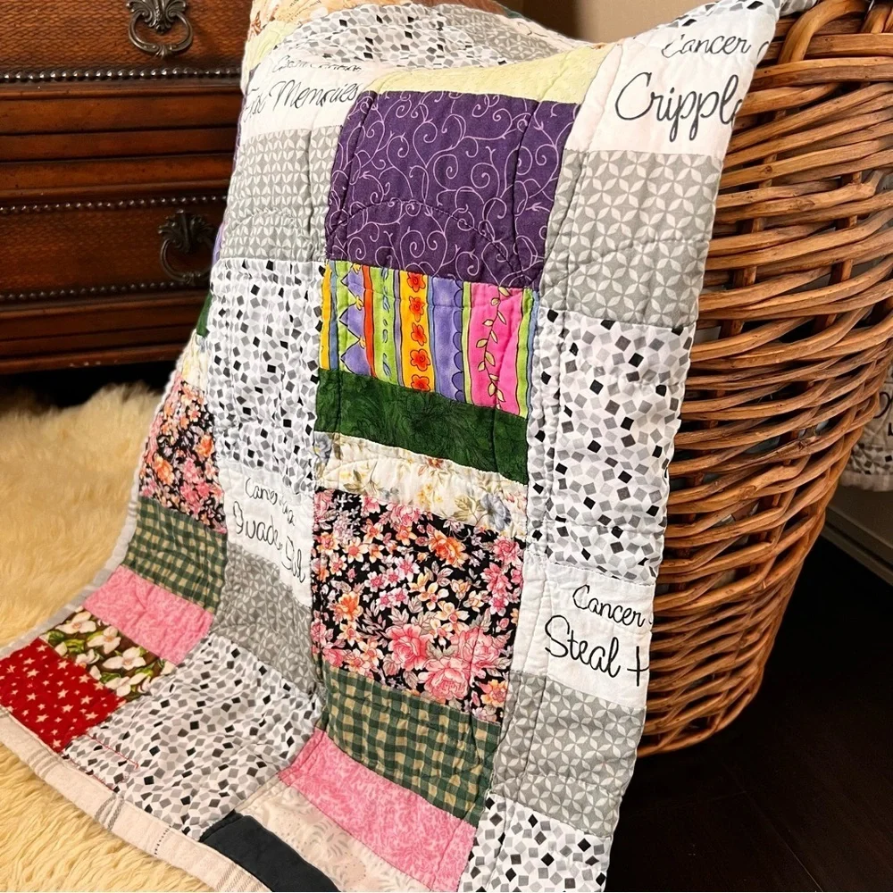 Quilts for friends with cancer  , Quilt for Cancer Fighter Motivational Quilt